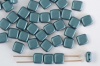 Tile 6mm Blue Alabaster Pastel Petrol Pearl  02010-25033 Czechmates bead x25